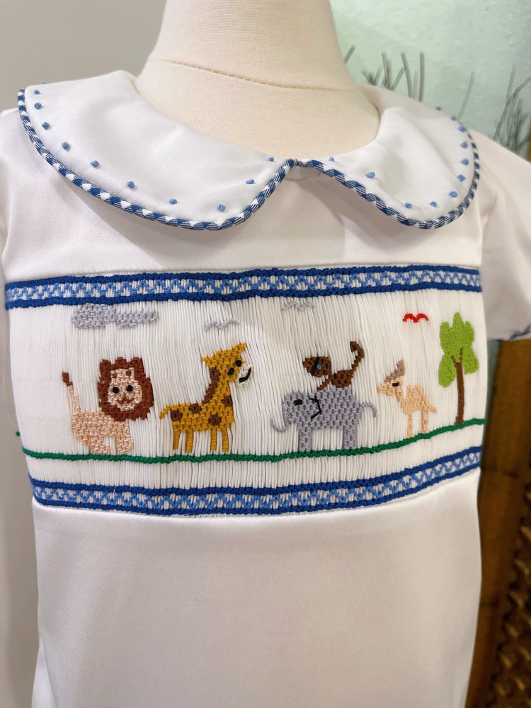 Baby Boy’s Gingham Hand-smocked Animals Set/Baby boy clothing/Summer Short Set/Kid,Toddler boy set/Two Piece Set/Thanksgiving boy outfits