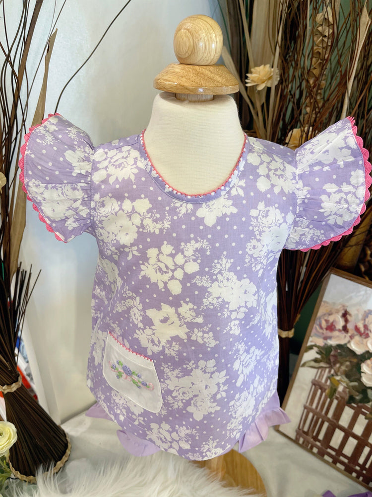 Baby Girl’s Purple Hand-embroidery Flower Set/ Girl Clothing/ Kid, Toddler, Baby girl set/ Cotton Girl Set/ Spring Clothing/ Trendy outfits