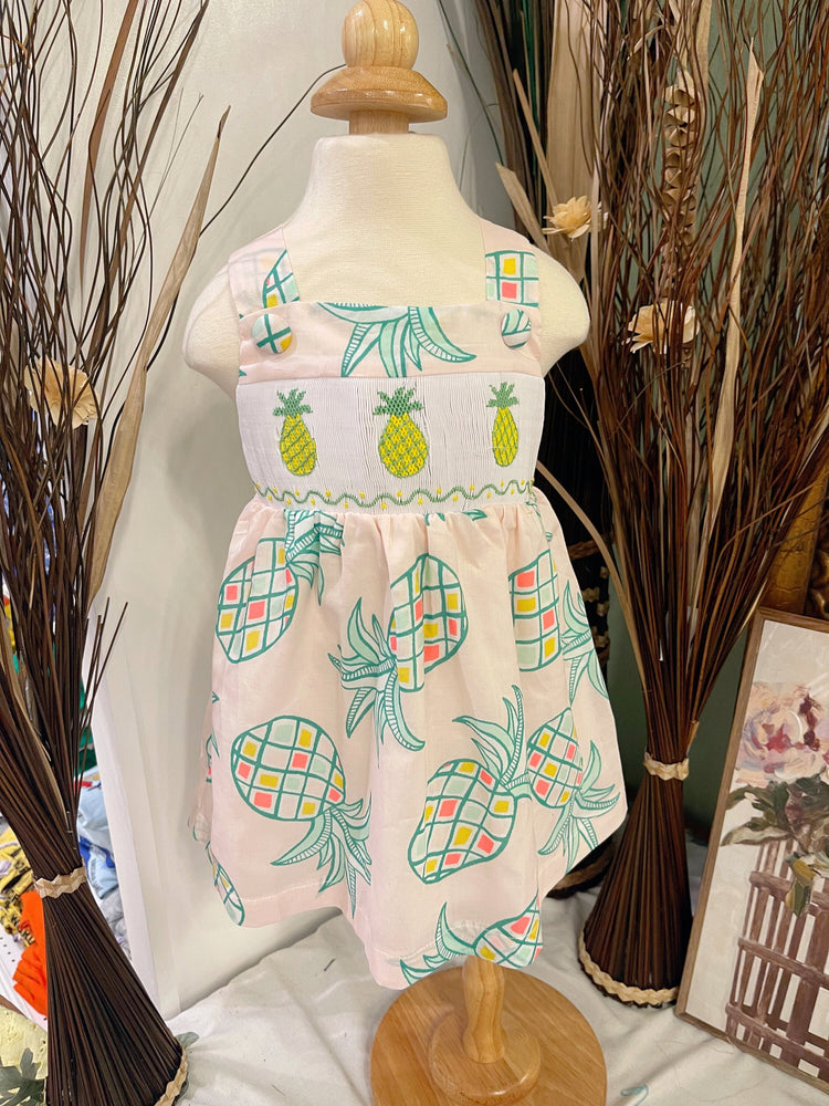 pineapple smocked summer dress