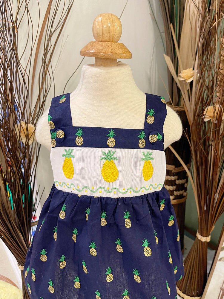 pineapple smocked summer dress