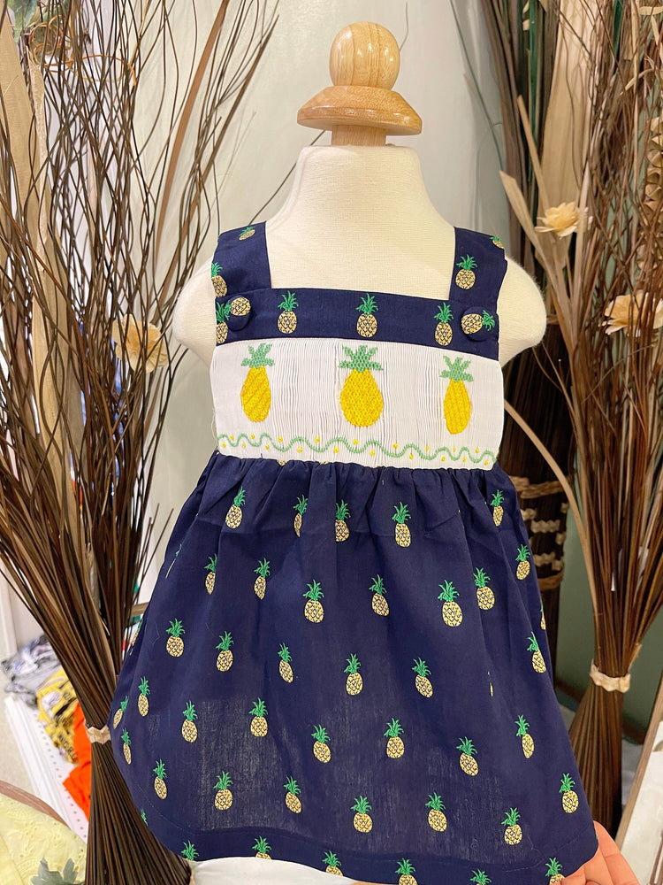 pineapple smocked summer dress