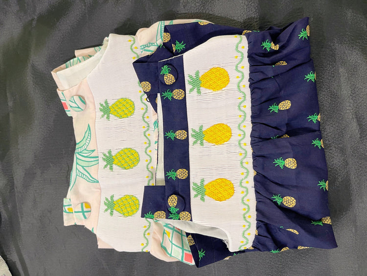 pineapple smocked summer dress