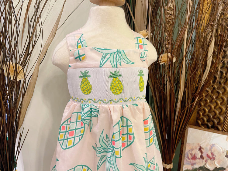 pineapple smocked summer dress