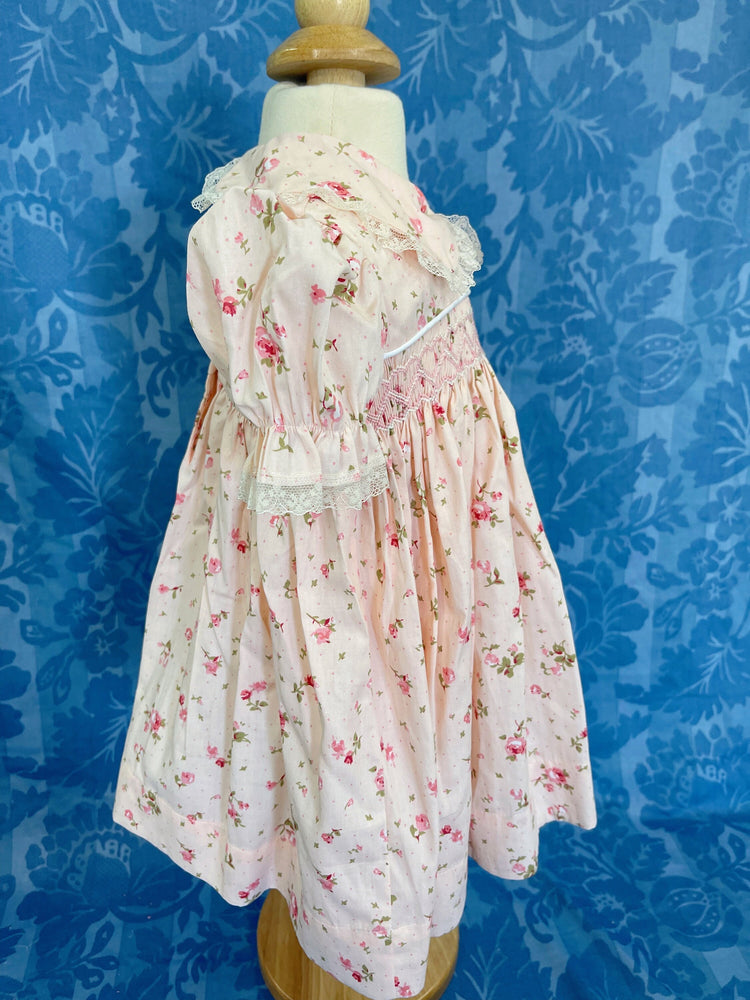 high quality vintage dress, smocked lace dress, gift for girl.