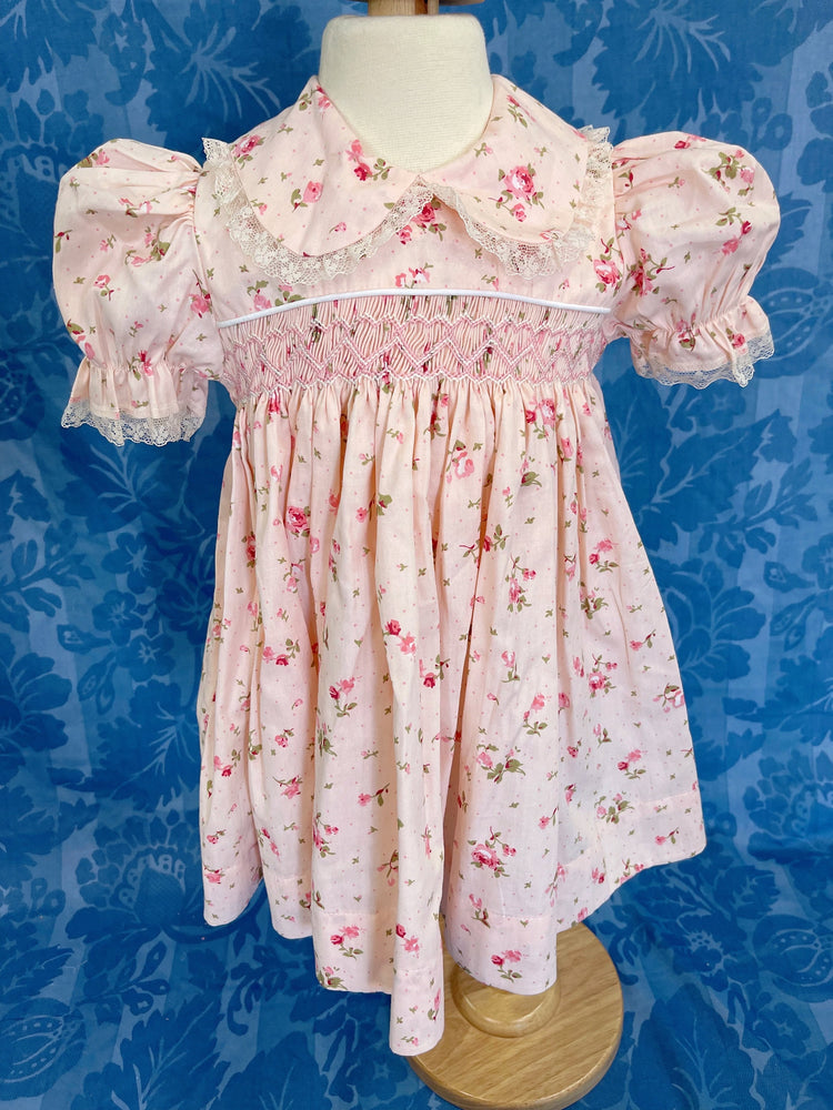 high quality vintage dress, smocked lace dress, gift for girl.