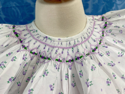 Vintage smoked , high quality cotton dress, fall smocked dress, gift for girl, traditional dress .