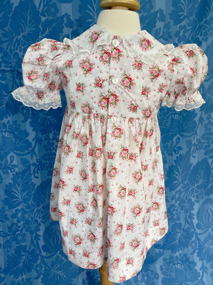 high quality vintage dress, smocked lace dress, gift for girl.