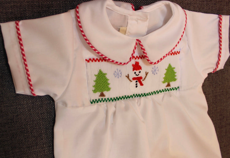 Christmas smocked brother, sister set, Christmas outfit, handmade smocked,