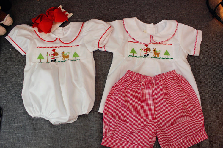 Christmas sister set, Santa clause  bubble, reindeer  dress, cute Christmas dress, baby Christmas clothes, Christmas tree. Gift for baby.