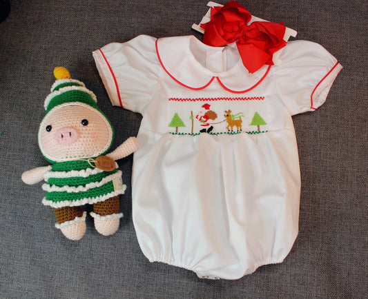 Christmas sister set, Santa clause  bubble, reindeer  dress, cute Christmas dress, baby Christmas clothes, Christmas tree. Gift for baby.