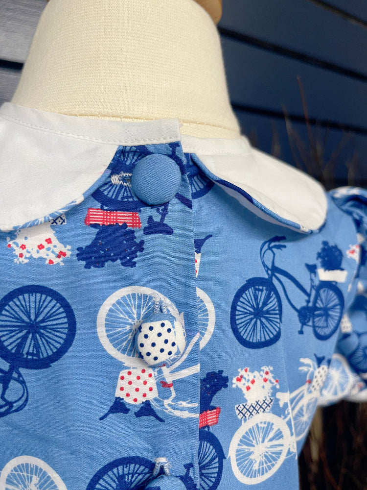 hight quality vintage bike dress, birthday dress, baby gift, summer dress.